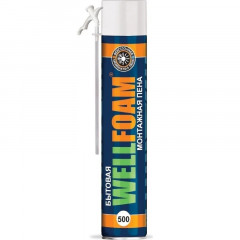 Пена монтажная бытовая Wellfoam 500 всесезонная 1000мл
