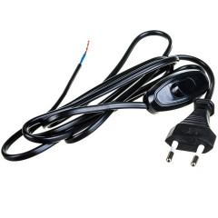 Шнур для бра ШВВП 2х0.75 с проходным выключателем 1.7м черный UNIVersal А106 Ч