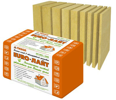 Теплоизоляция Евро Лайт 40кг/м3 (50*500*1000) 15шт. 7,5м2 (0,375м3), Тизол