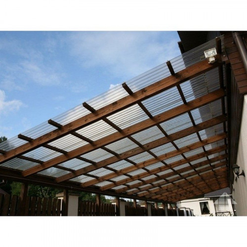 Профилированный поликарбонат трапеция МП-20 3000х1050х0,8мм (серая прозрачная) Юг-Ойл-Пласт