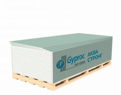 Гипсокартон ГКЛВ Gyproc 2500х1200х15мм влагостойкий Аква Стронг