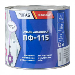 Эмаль ПФ-115 черная Decoself Pufas, 1,9 кг