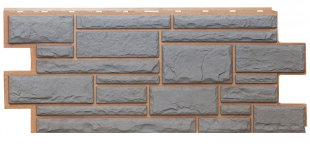 Фасадная панель Дикий камень 7037 455х1090мм, Серый Т-Сайдинг