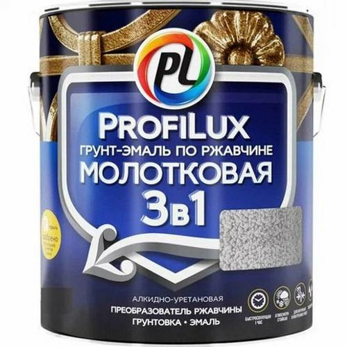 Эмаль-грунт 3в1 по ржавчине, молотковая зеленая, 0.8кг Profilux