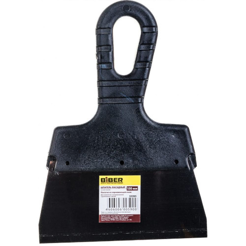 Шпатель фасадный нержавеющий прямой, 150мм, Бибер 35205