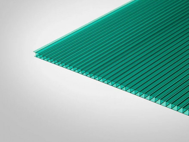 Сотовый поликарбонат 4мм Зеленый 2,1х6м Мультигрин 0.47кг/м2