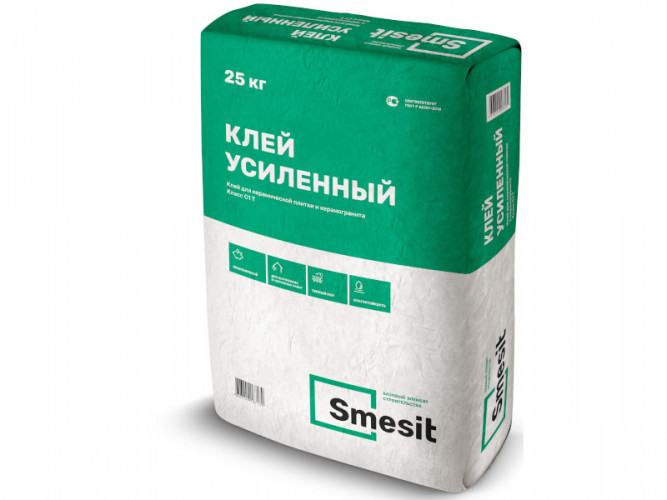 Клей для плитки Smesit Усиленный 25кг