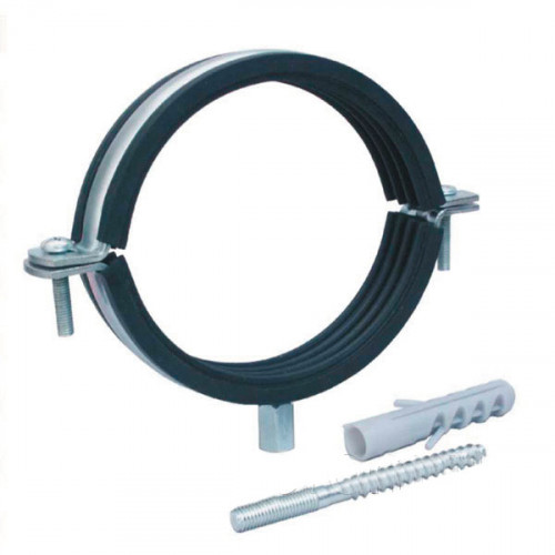 Хомут сантехнический 4", диаметр 107-112мм, шпилька плюс дюбель