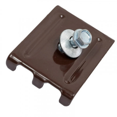 Крепление для забора (скоба и саморез) 5,5х32мм шоколад Grand Line