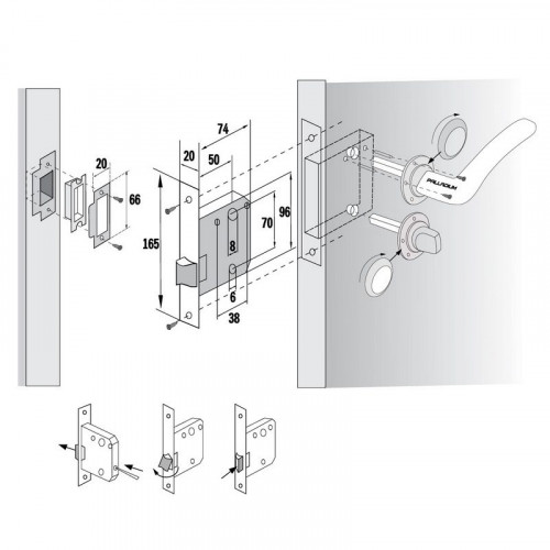 Защелка межкомнатная Palladium 170 PM Матовый никель