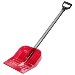 Лопата снеговая из поликарбоната 430*420, красная с черенком