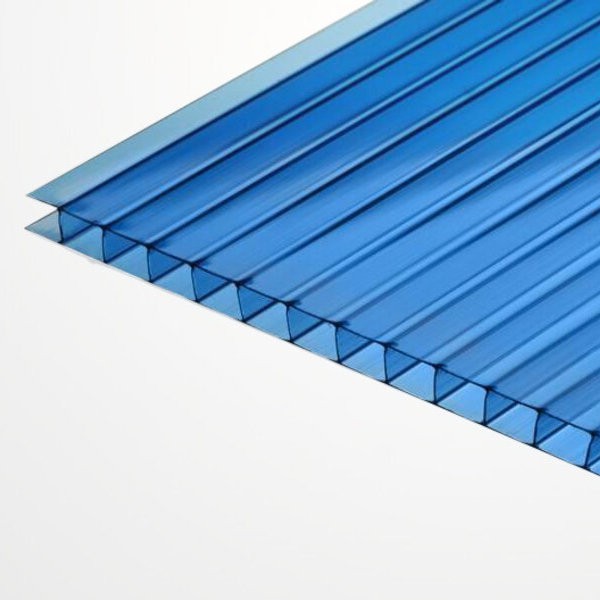 Поликарбонат 2100х6000х4мм (синий) Мультигрин 0.47кг/м2 пленка с 1 стороны