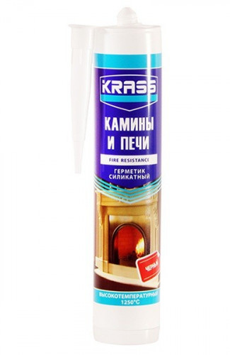 Герметик силикатный для каминов и печей до 1250С черный KRASS (300мл)