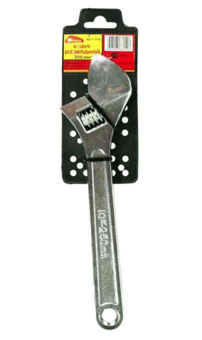 Ключ разводной 250 мм, углеродистая сталь, РемоКолор 43-1-010