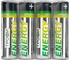 Батарейка АА пальчиковая алкалиновая, 4 шт. LR6-4S Трофи Б0017042