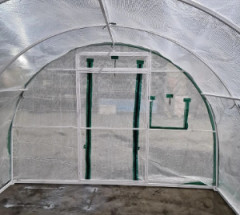 Чехол из армированной пленки на каркас теплицы, 2 двери, 2 форточки, 2,1 х 3,0 х 4,0 м