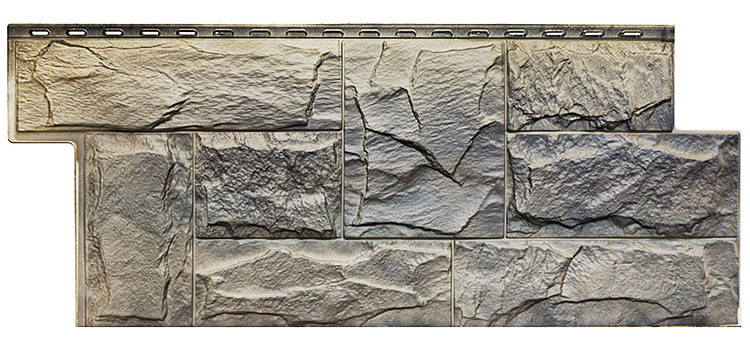 Фасадная панель Гранит Леон 1001-9005 455х1090мм, Урал Т-Сайдинг