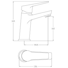 Смеситель для раковины однорычажный 35мм, Murano ESKO MR 26