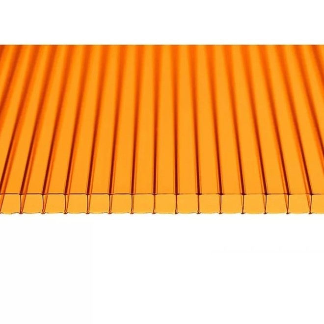 Поликарбонат 2100х6000х4мм (оранжевый) Мультигрин 0.47кг/м2