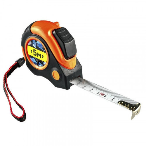Рулетка обрезиненный корпус 5м*19мм с автостопом Bauhow 40754