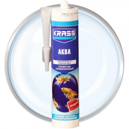 Герметик силиконовый для Аквариумов бесцветный KRASS, 300 мл