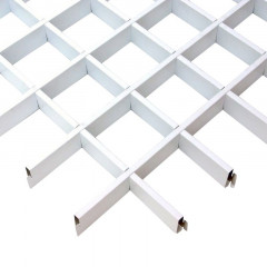 Грильято профиль направляющий 600мм, ячейка 100*100мм алюминий Белый Grand Line