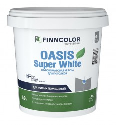 Краска для потолков Finncolor SUPER WHITE супербелая глубокоматовая, 0.9л