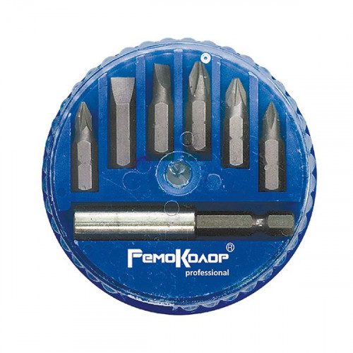 Набор бит с магнитным адаптером, CrV, 7 предметов, РемоКолор 33-2-700