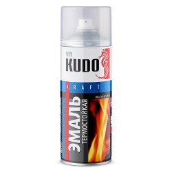 Эмаль аэрозольная термостойкая до +400, белая KU-5003 KUDO 0,52л