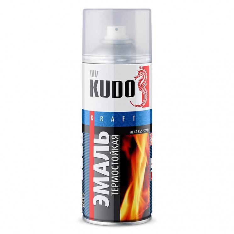 Эмаль аэрозольная термостойкая до +400, белая KU-5003 KUDO 0,52л