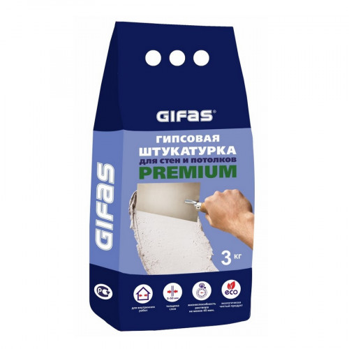 Штукатурка гипсовая Gifas Premium, 3кг