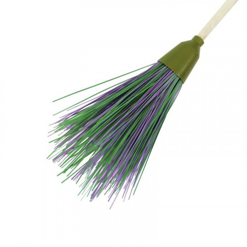 Метла пластмассовая круглая усиленная, в сборе с черенком О3019