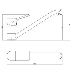 Смеситель для кухни однорычажный 35мм, Eiger ESKO EG05
