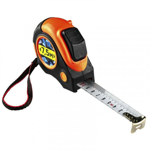 Рулетка обрезиненный корпус 7,5м*25мм с фиксатором и магнитом Bauhow 40752