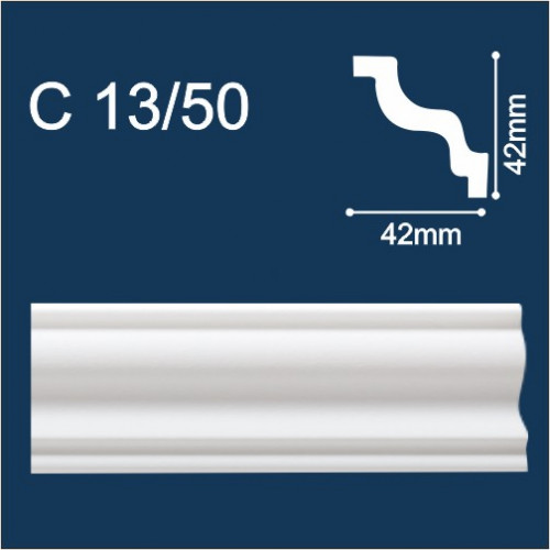Плинтус потолочный полистирол С13/50 2000*42*42мм Solid