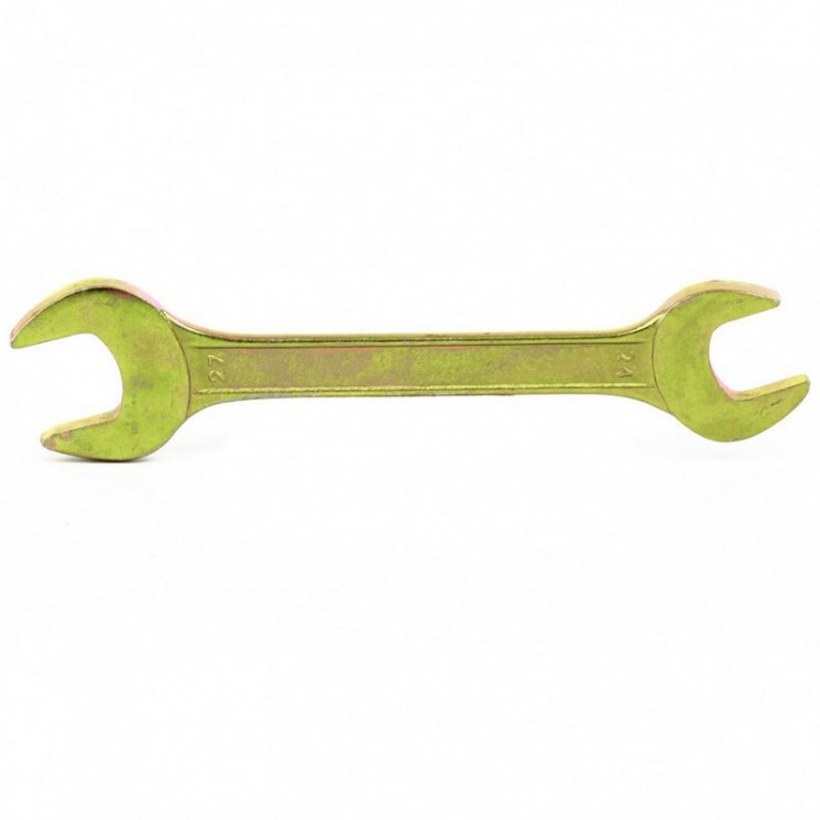 Ключ гаечный рожковый 27х24мм, желтый цинк Сибртех 14314