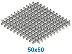 Профиль Грильято Классика Эконом 3313 МАМА 50*50мм, Металлик серебристый Cesal (Альконпласт)