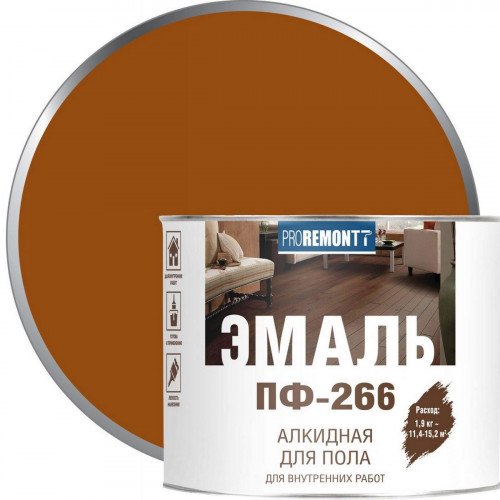 Эмаль ПФ-266 желто-коричневая Лакра Proremontt 1,9кг