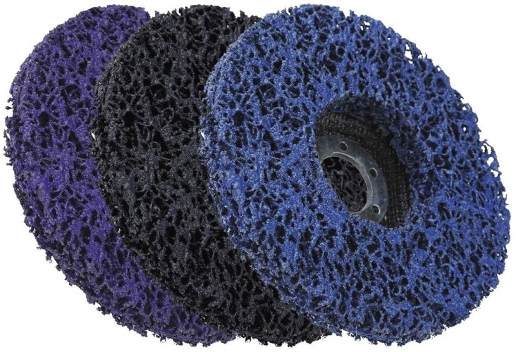 Круг шлифовальный полимерный 125мм коралловый фибровый синий Vertextools 0090