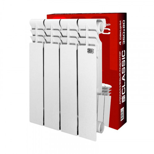 Радиатор алюминиевый 350*80, 4 секции, 420Вт, STI Classic