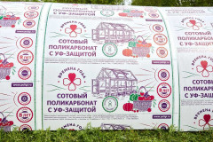 Сотовый поликарбонат 4мм Прозрачный 2,1х6м пленка с 1 стороны Времена года 0,38кг/м2