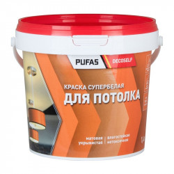 Краска для потолков Pufas Decoself морозостойкая 1,4 кг
