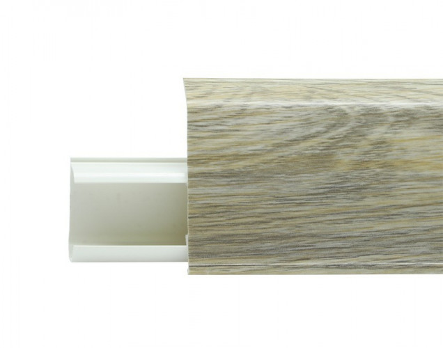 Плинтус Winart Quadro 55, 518 Дуб Нуар, 2,2м со съемной панелью