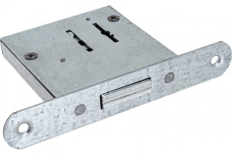 Замок врезной ЗВ8-4С(3кл) сувальдный ключ, прямоуг. ригель, хром