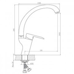 Смеситель для кухни одноручный, поворотный излив Future VODA FT 519