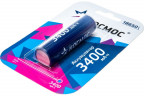 Аккумулятор Li-ion 18650 3400мА, 3.7В, без защиты Космос