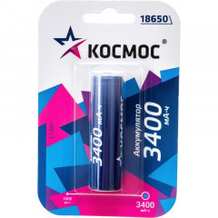 Аккумулятор Li-ion 18650 3400мА, 3.7В, без защиты Космос