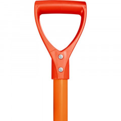 Лопата снеговая из поликарбоната 380*400 оранжевая с черенком, Эталон Parking GPLP007