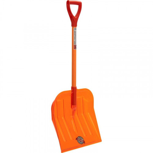 Лопата снеговая из поликарбоната 380*400 оранжевая с черенком, Эталон Parking GPLP007