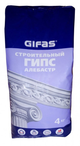 Гипс строительный (алебастр) Г-4 Gifas 4кг